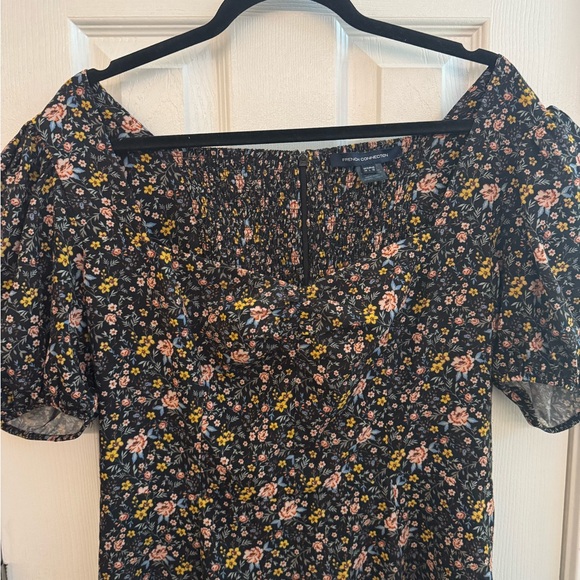 FRENCH CONNECTION Delmira Verona Floral Puff Sleeve Mini Dress Size 10 - Picture 3 of 6
